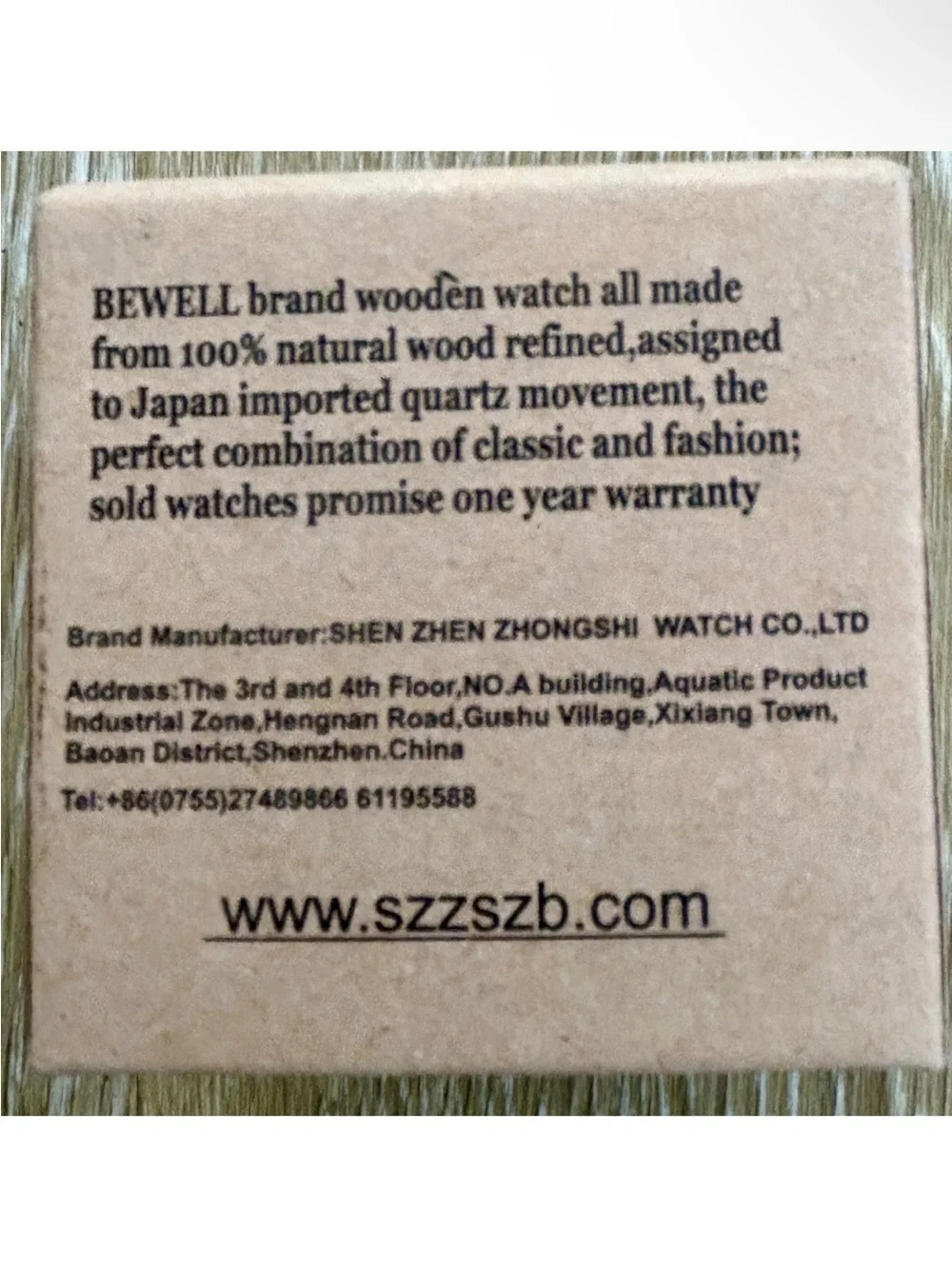 BEWELL W109D Men’s Wooden Watch Red Sandalwood Quartz New With Box